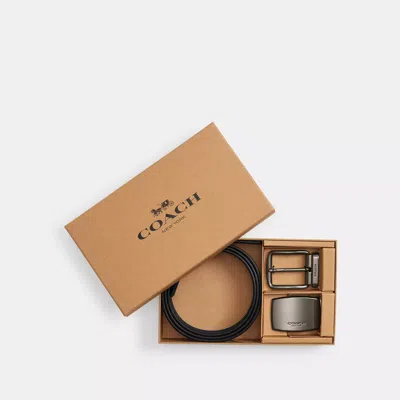 COACH OUTLET BOXED PLAQUE AND HARNESS BUCKLE CUT TO SIZE REVERSIBLE BELT, 38 MM
