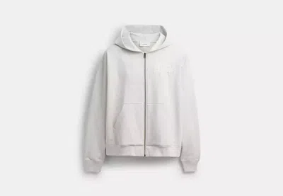 Coach Outlet Boxy Full Zip Hoodie In Gray