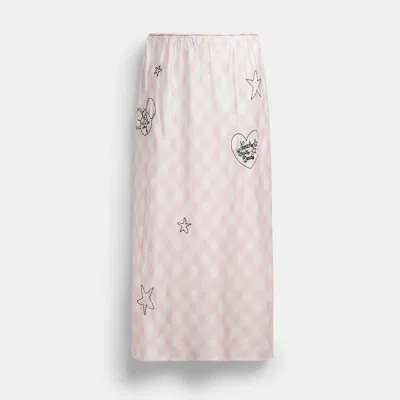 Coach Outlet | Brain Dead Embroidered Slip Skirt In Light Pink