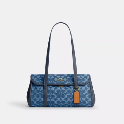Coach Outlet Bridget Flap Shoulder Bag In Signature Denim In Multi