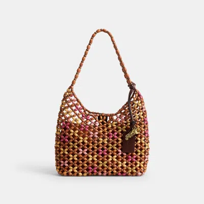 Coach Outlet Brooklyn Shoulder Bag 28 With Wooden Beading In Brass/maple