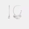 Coach Outlet Butterfly And Rexy Charm Hoop Earrings In White