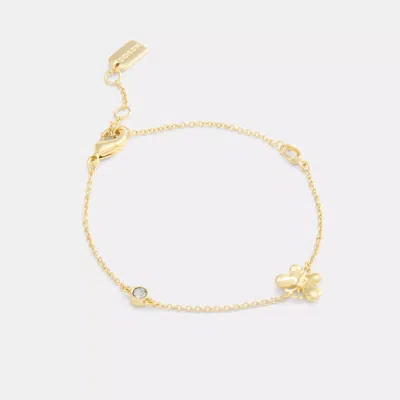 Coach Outlet Butterfly Stone Linear Bracelet In Gold