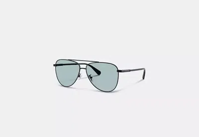 Coach Outlet C Hardware Metal Pilot Sunglasses In Black