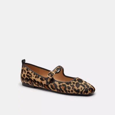 Coach Outlet C Rivet Mary Jane With Leopard Print In Brown