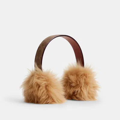 Coach Outlet Shearling Earmuffs In Brown