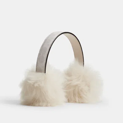 Coach Outlet Shearling Earmuffs In White