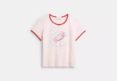 Coach Outlet Candy Shop Scoop Neck T-shirt In Pink