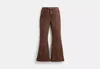 Coach Outlet Canvas Boot Cut Jeans In Brown
