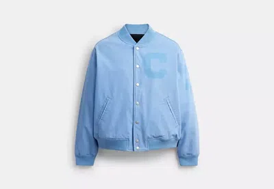 Coach Outlet Canvas Varsity Jacket In Blue