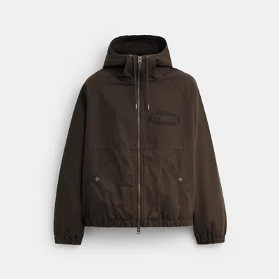 Coach Outlet Canvas Zip Jacket In Chestnut