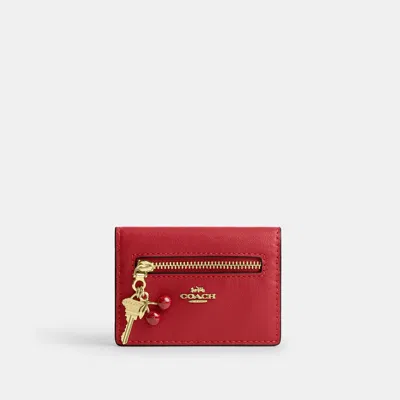 Coach Outlet Card Case With Charms In Red