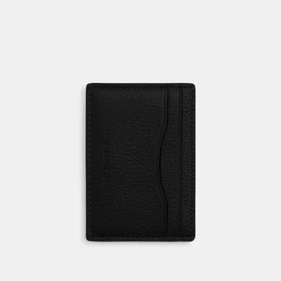 Coach Outlet Card Case With Money Clip In Black