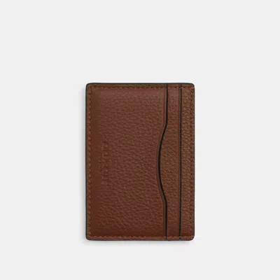 Coach Outlet Card Case With Money Clip In Brown
