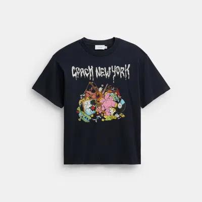 Coach Outlet Cartoons Relaxed T-shirt In Organic Cotton In Navy