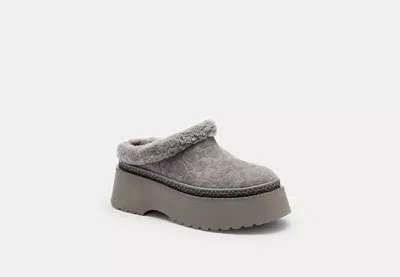Coach Outlet Cecelia Clog In Signature Suede In Gray