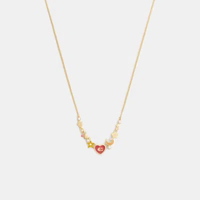 Coach Outlet Celestial Stars And Hearts Necklace In Multi
