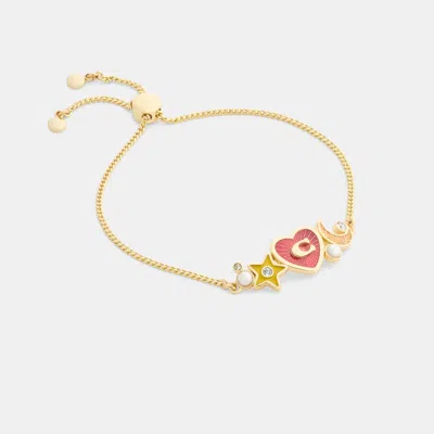 Coach Outlet Celestial Stars And Hearts Slider Bracelet In Multi