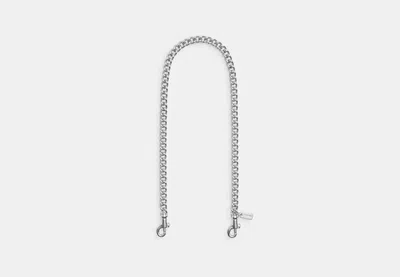 Coach Outlet Chain Shoulder Strap In Silver/silver
