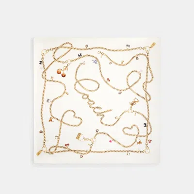 Coach Outlet Charms Print Silk Square Scarf In Gray