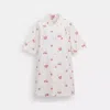 COACH OUTLET CHERRY PRINT BUTTON FRONT SHORT DRESS IN ORGANIC COTTON