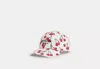 Coach Outlet Cherry Swirl Print Baseball Hat In White/multi