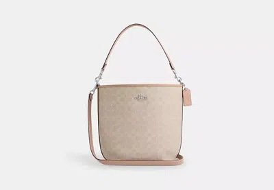 Coach Outlet City Large Bucket Bag In Signature Canvas In Beige