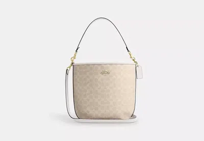 Coach Outlet City Large Bucket Bag In Signature Canvas In Beige