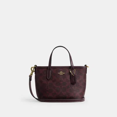 Coach Outlet City Mini Tote Bag In Gold/black Currant