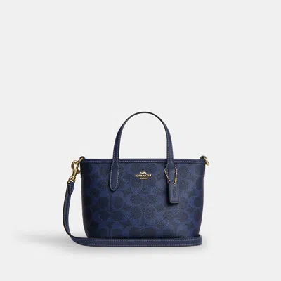 Coach Outlet City Mini Tote Bag In Gold/navy