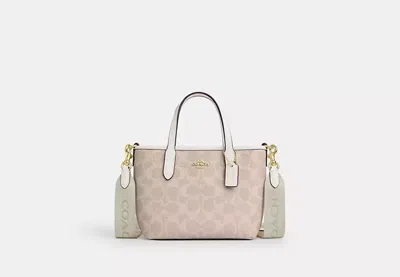 Coach Outlet City Mini Tote Bag In Signature Canvas In Beige