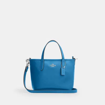 Coach Outlet City Mini Tote Bag In Silver/blue Jay