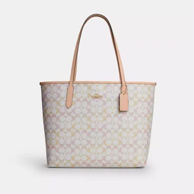 Coach Outlet City Tote Bag In Pretty Signature Canvas