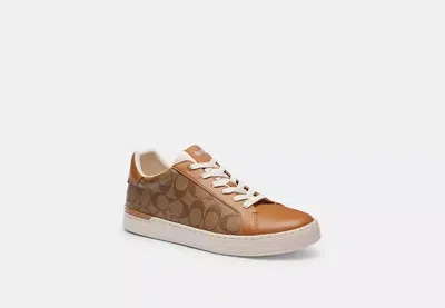 Coach Outlet Clip Low Top Sneaker In Signature Canvas In Multi