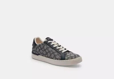 Coach Outlet Clip Low Top Sneaker In Signature Jacquard In Grey