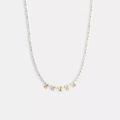 Coach Outlet Coach Charms Pearl Necklace In White