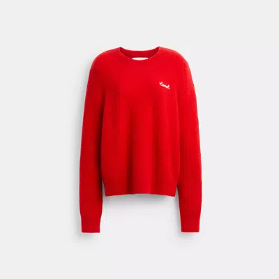 Coach Outlet Coach Embroidered Crewneck Sweatshirt In Red