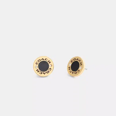 Coach Outlet Coach Enamel Circle Stud Earrings In Gold