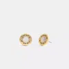 Coach Outlet Coach Enamel Circle Stud Earrings In Gold