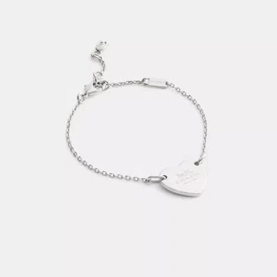 Coach Outlet Coach Heart Linear Bracelet In Silver