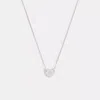 Coach Outlet Coach Heart Pendant Necklace In Silver