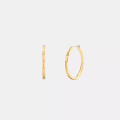 Coach Outlet Coach Medium Hoop Earrings In Gold