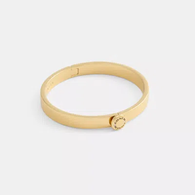 Coach Outlet Coach Rivet Hinged Bangle In Gold