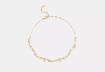 Coach Outlet Coach Script Heart Choker Necklace In Yellow