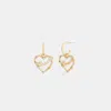 Coach Outlet Coach Script Heart Hoop Earrings In Multi