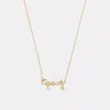 Coach Outlet Coach Script Heart Necklace In Silver