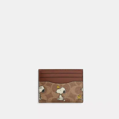 Coach Outlet Coach X Peanuts Slim Id Card Case In Signature Canvas With ...