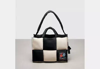 Coach Outlet Coachtopia Loop Tote In Recycled Polyester With Checkerboard Quilting In White/multi