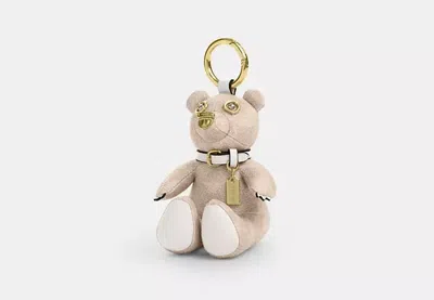 Coach Outlet Collectible Bear Bag Charm In Signature Canvas In Neutral