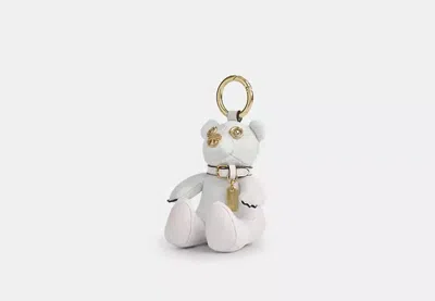 Coach Outlet Collectible Bear Bag Charm In Signature Canvas In White